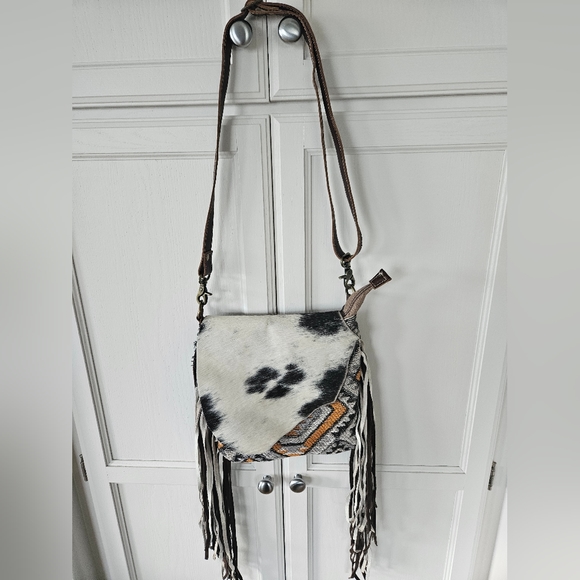Myra Cowhide Fringe Crossbody - Picture 2 of 13